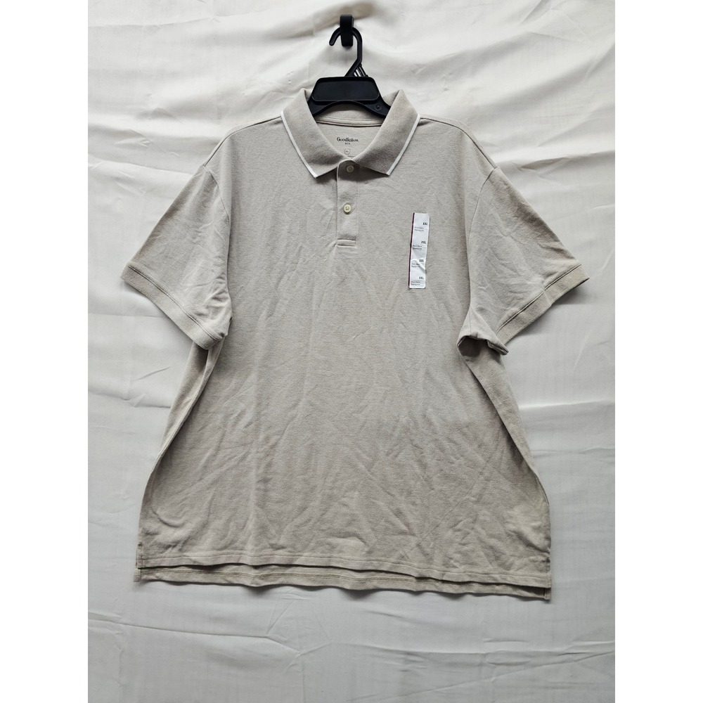 Goodfellow & Co Mens Every Wear Polo Shirt Khaki Cotton Blend Casual Size XXL